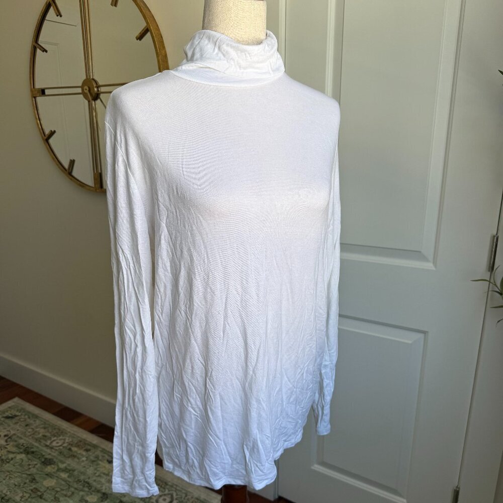NWT Eloquii White Long Sleeve Turtle Neck Stretch Top Size 18/20